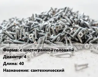 Шуруп с шестигранной головкой 4х40 сантехнический